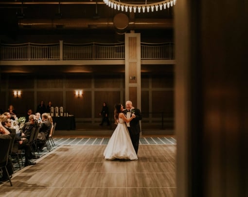 Father and daughter dancing at wedding