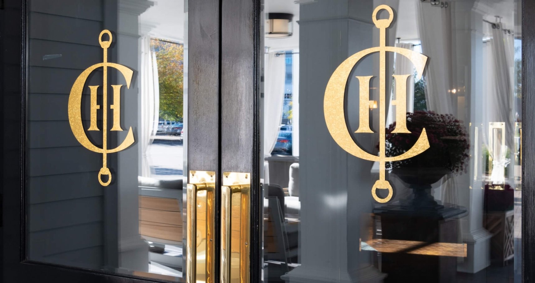 Entrance Doors with Campbell House Logo