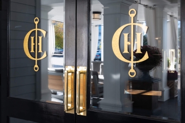 Entrance Doors with Campbell House Logo