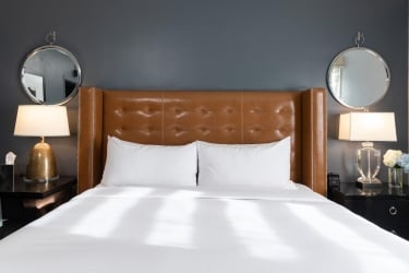 Bed with two bedside tables