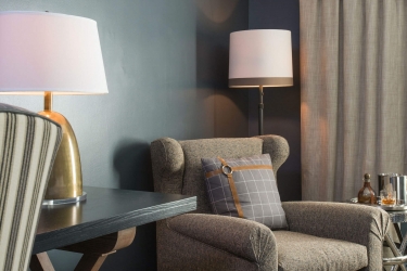 sitting area with plush chair