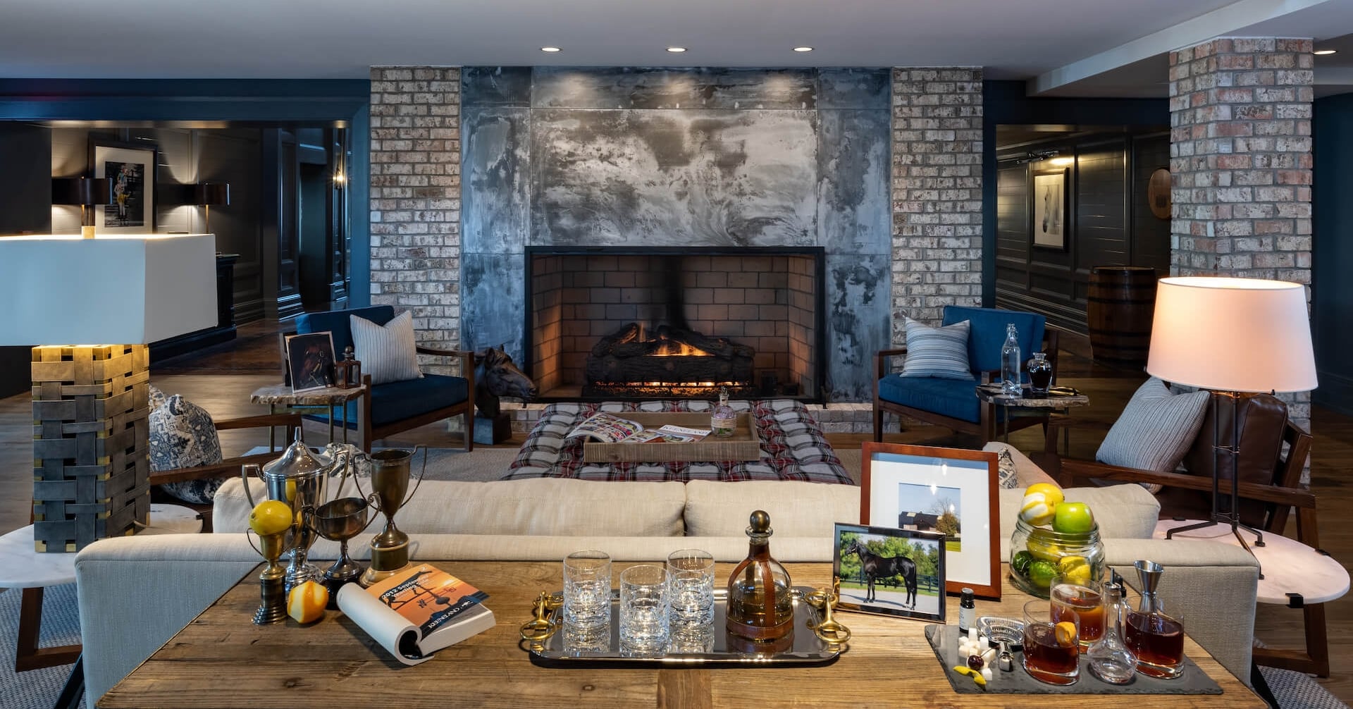 View of fireplace in Lobby