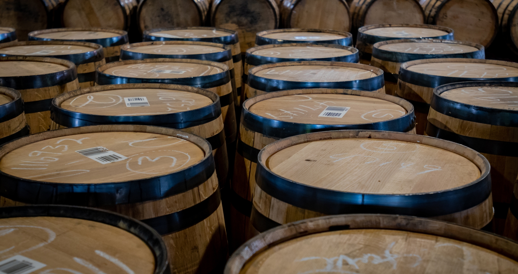 Tops of Whiskey Barrel from Afar