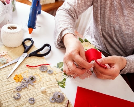 Woman sewing